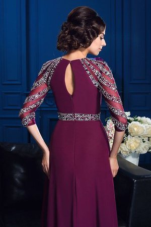 Normale Taille Perlenbesetztes Schaufel-Ausschnitt Sittsames Brautmutterkleid aus Chiffon - Bild 6