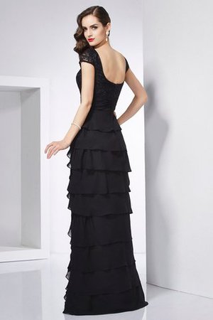 Kurze Ärmeln Schaufel-Ausschnitt Chiffon Anständiges Bodenlanges Abendkleid - Bild 2