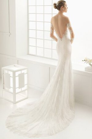Vestido de Novia en Encaje de Escote con Hombros caídos de Playa de Apliques - Foto 2