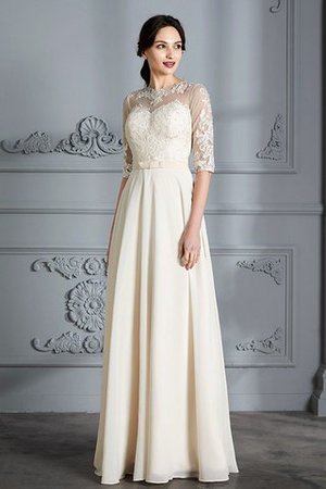 Abito da Sposa in Chiffon con Mezze Maniche a Spiaggia A-Line Senza Maniche - Foto 5