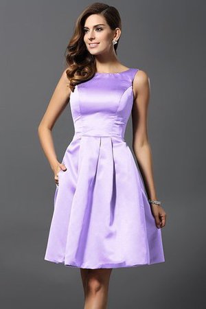 Prinzessin Satin A-Linie Knielanges Brautjungfernkleid mit Natürlicher Taille - Bild 19