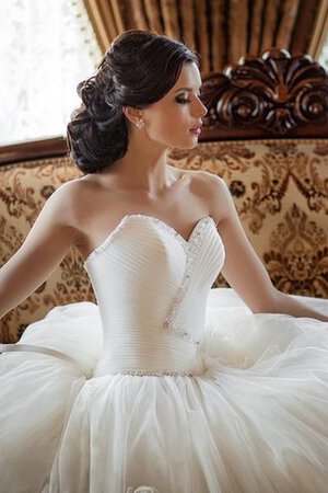 Robe de mariée naturel textile en tulle croisade col en forme de cœur de mode de bal - Photo 4