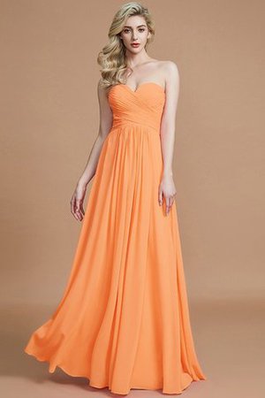 Natürliche Taile Prinzessin Bodenlanges Brautjungfernkleid ohne Ärmeln mit Herz-Ausschnitt - Bild 25