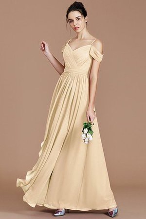 Robe demoiselle d'honneur naturel d'epaule ecrite jusqu'au sol de princesse ligne a - Photo 12
