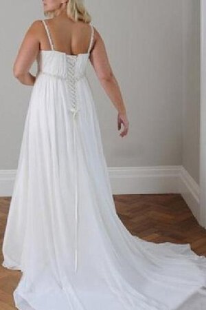 Sencillo Vestido de Novia en Gasa de Cola Corte de Sin mangas de Manga de Campana - Foto 2