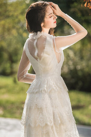 Abito da sposa stile dea affascinante naturale in stain elastico in pizzo retro - Foto 4