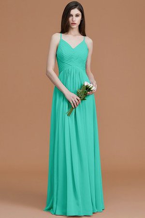 Robe demoiselle d'honneur naturel de princesse ruché avec chiffon avec sans manches - Photo 21