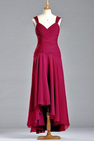 Abito da Damigella Naturale Cerniera V-Scollo Senza Maniche Elegante in Chiffon - Foto 1