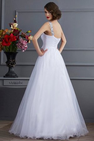 Robe de quinceanera longue d'épaule asymétrique jusqu'au sol appliques avec perle - Photo 2