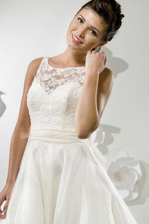 Modesto Vestido de Novia en Encaje y Organza de Escote redondo de Volantes Adorno - Foto 3