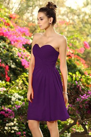 Normale Taille Ärmelloses Chiffon Drapiertes Knielanges Brautjungfernkleid - Bild 13