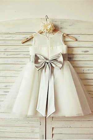 Robe de cortège enfant naturel avec sans manches avec fleurs en tulle avec zip - Photo 2