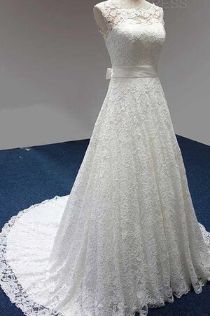 Schaufel-Ausschnitt Duchesse-Linie bodenlanges knielanges Brautkleid mit Bordüre - Bild 3