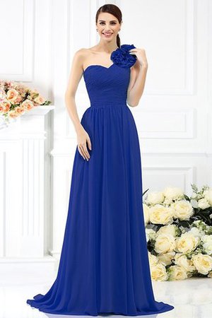 A-Linie Chiffon Ein Schulter Brautjungfernkleid mit Plissierungen mit Empire Taille - Bild 25