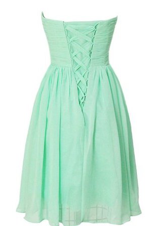 Robe demoiselle d'honneur plissage de col en cœur au niveau de genou en chiffon cordon - Photo 4