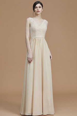V-Ausschnitt Prinzessin Normale Taille Reißverschluss A Linie Brautjungfernkleid - Bild 2