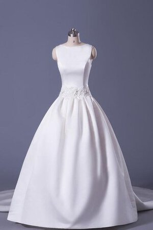 Vintage niedrige Taille Duchesse-Linie Ärmelloses langes bodenlanges Brautkleid - Bild 2
