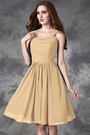 Ärmelloses Normale Taille Chiffon Reißverschluss Brautjungfernkleid mit Spaghettiträger - Bild 5