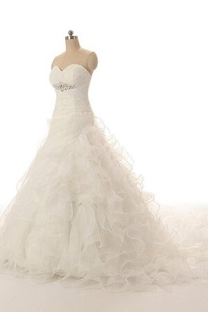 Abito da Sposa con Criss-cross radiosa con Perline Naturale A-Line Senza Maniche - Foto 2