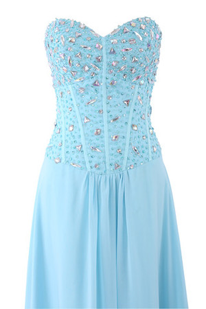 Robe de bal naturel delicat avec sans manches a-ligne de traîne courte - Photo 2