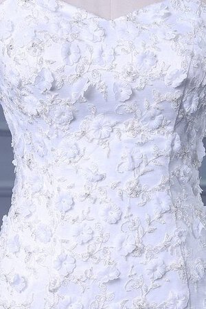 Spitze Meerjungfrau Stil Paillette ein Schulterfreies Satin Brautkleid mit Blume - Bild 5