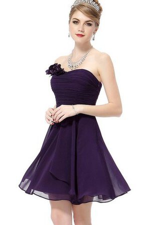 Gerüschtes A Linie Ärmelloses trägerloser Ausschnitt kurzes Abschlusskleid - Bild 1