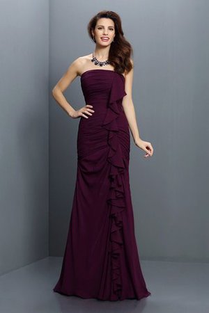 Meerjungfrau Stil Ärmelloses Chiffon Bodenlanges Brautjungfernkleid mit Empire Taille - Bild 1
