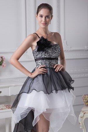 Robe de cocktail avec gradins haut bas col ras du cou de lotus d'épaule asymétrique - Photo 9