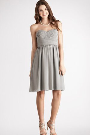 Vestido de Dama de Honor en Gasa de Corto de Escote Corazón de Volantes Adorno - Foto 18