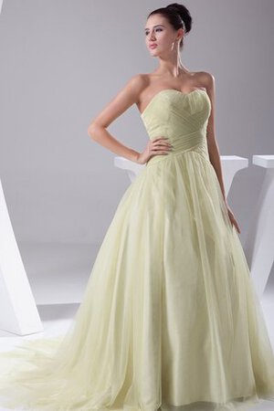 Robe de quinceanera plissé de col en cœur ruché en tulle - Photo 5