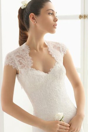 Robe de mariée chic solennel de col en v avec broderie de traîne courte - Photo 6