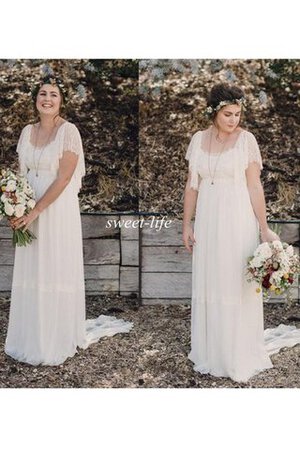 Robe de mariée impressioé décontracté de traîne moyenne col u profond a plage - Photo 5