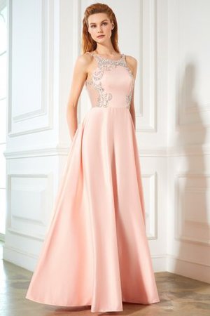 Natürliche Taile Prinzessin Schaufel-Ausschnitt Ballkleid aus Satin mit Offenen Rücken - Bild 5