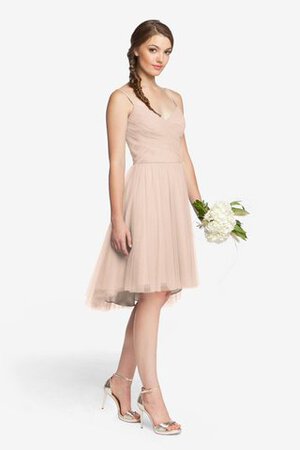Tüll Spaghetti Träger mini extravagantes Brautjungfernkleid mit kreuz - Bild 11