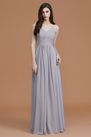 Robe demoiselle d'honneur naturel de princesse ruché avec chiffon avec sans manches - Photo 3