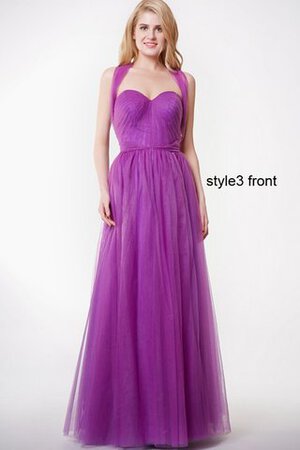 Robe demoiselle d'honneur avec sans manches ligne a en tulle avec ruban ceinture en étoffe - Photo 6