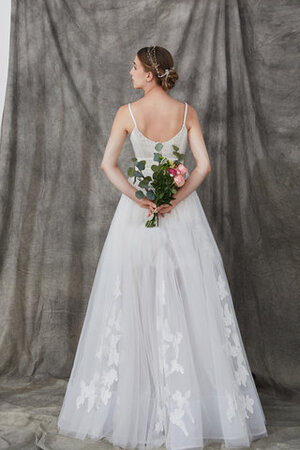 Robe de mariée avec sans manches excellent avec zip a-ligne avec fleurs - Photo 3