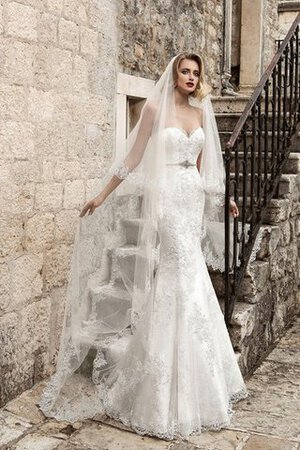 Glamouroso&Dramatico Vestido de Novia de Corte Recto de Cola Barriba de Cordón - Foto 1