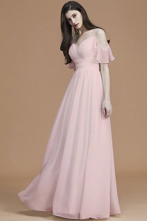 Abito da Damigella Senza Maniche A Terra Principessa A-Line in Chiffon - Foto 27