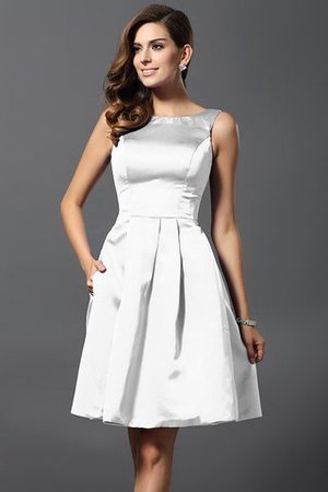 Prinzessin Satin A-Linie Knielanges Brautjungfernkleid mit Natürlicher Taille - Bild 29