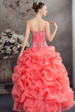 Robe de quinceanera de mode de bal bretelles spaghetti decoration en fleur de lotus - Photo 6