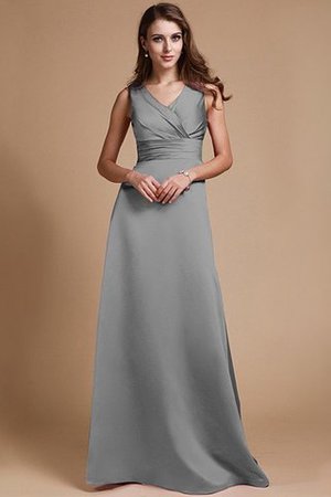A-Linie Reißverschluss Ärmelloses Bodenlanges Sittsames Brautjungfernkleid - Bild 28