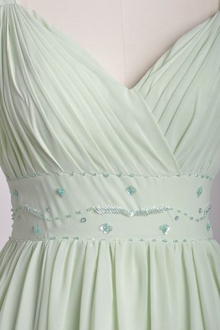 Robe demoiselle d'honneur simple longueur mollet en chiffon manche nulle bretelles spaghetti - Photo 2