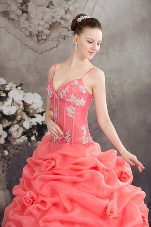 Spaghetti Träger Duchesse-Linie Quinceanera Kleid mit Rüschen mit Applikation - Bild 2