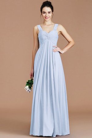 Robe demoiselle d'honneur naturel en chiffon de col en cœur jusqu'au sol d'empire - Photo 24