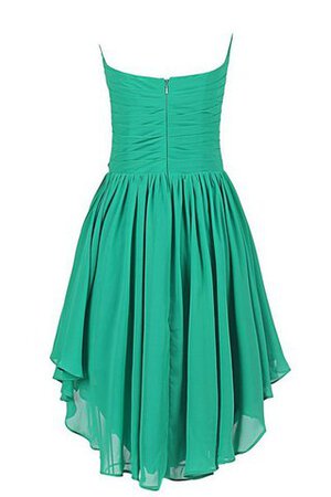 Abito da Damigella Cerniera con Increspato Naturale con Applique in Chiffon con Piega - Foto 4