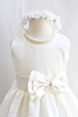 A-Line Juwel Ausschnitt Schaufel-Ausschnitt plissiertes bodenlanges langes Blumenmädchenkleid - Bild 2