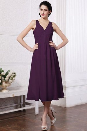 Vestido de Dama de Honor de Natural de Apliques de Corto de Escote en V - Foto 12