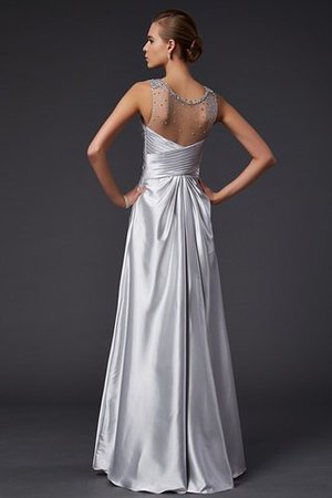A-Linie Prinzessin Bodenlanges Sittsames Abendkleid aus Elastischer gewebter Satin - Bild 2