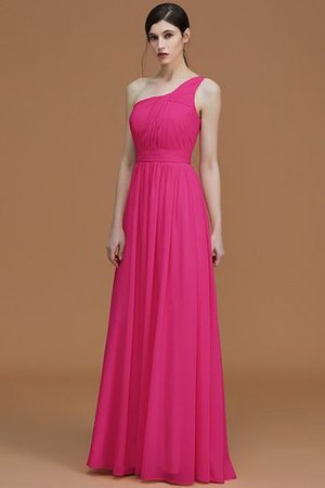 Ärmelloses Chiffon A Linie Gerüschtes Ein Schulterfreies Brautjungfernkleid - Bild 17
